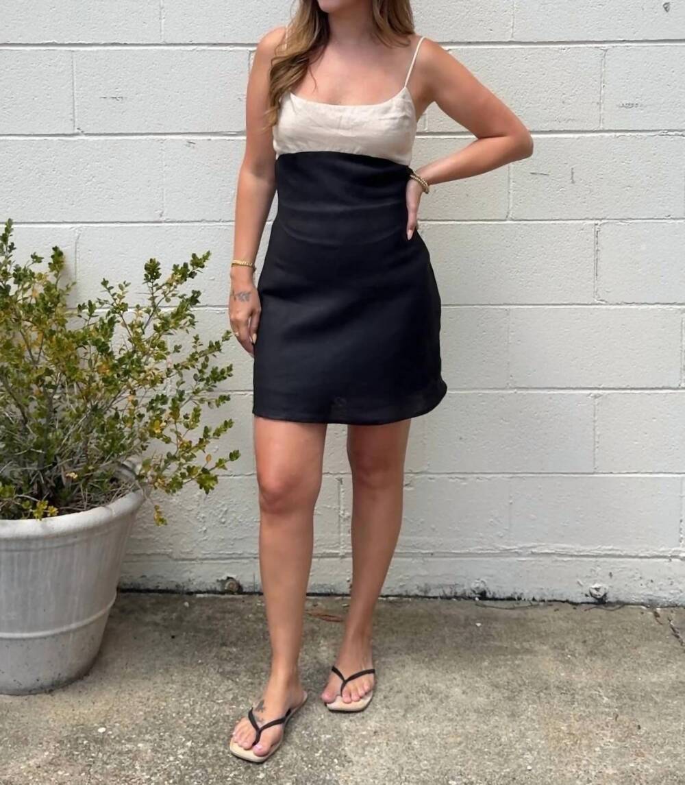 NEW OLIVACEOUS isla sleeveless mini dress in khaki black